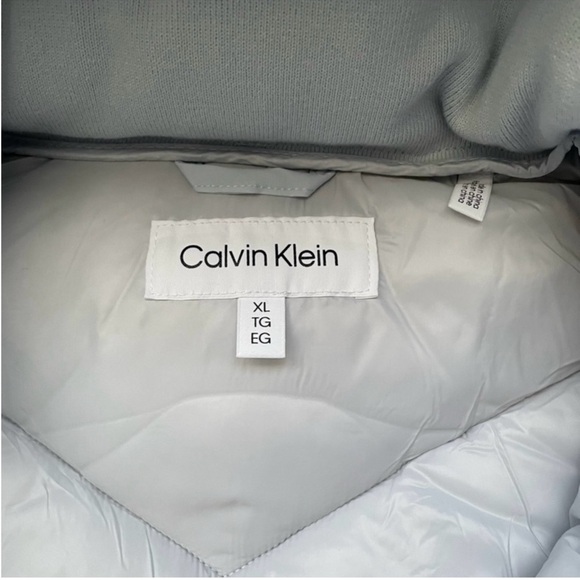 NWT Calvin Klein Long Light Blue Puffer Coat – XL - Picture 4 of 13
